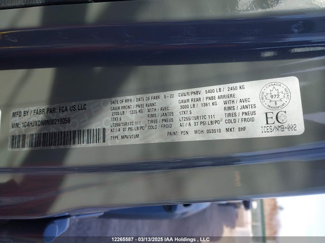 1C4HJXDN9NW219056 Jeep Wrangler