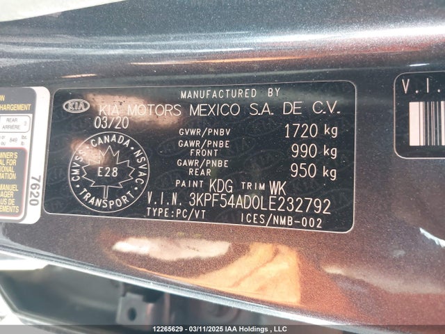 KIA mpi nu 2020 3KPF54AD0LE232792 Image 9
