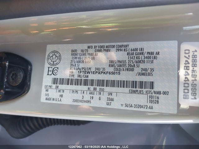 Ford 2.7l-4v 2023 1FTEW1EPXPKF65015 Image 9