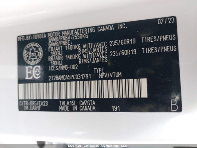 2T2BAMCA5PC031791 Lexus t24a-fts