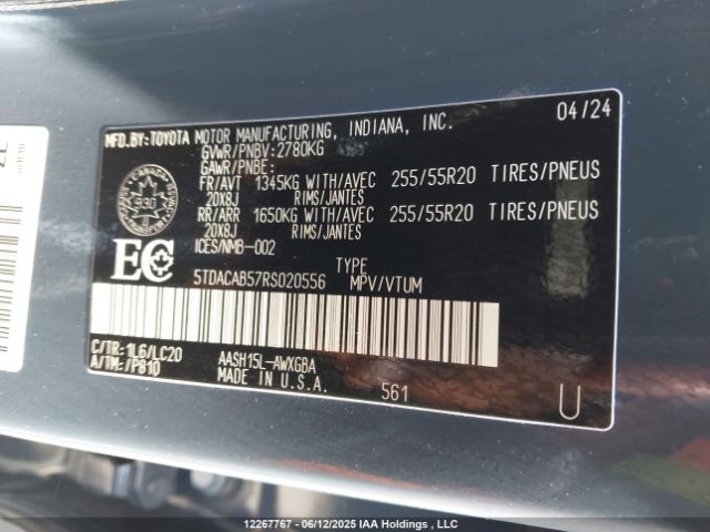 5TDACAB57RS020556 Toyota a25a-fxs, 5nm+4nm