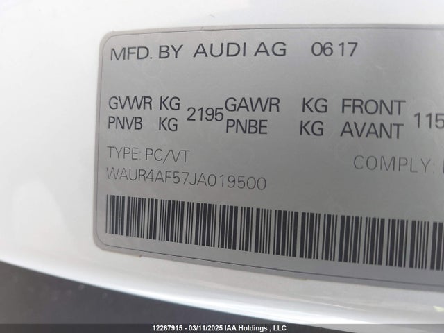 WAUR4AF57JA019500 Audi S5