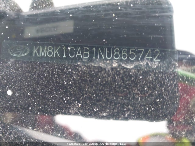 Продажа на аукционе авто 2022 Hyundai Kona Se, vin: KM8K1CAB1NU865742, номер лота: 12268679