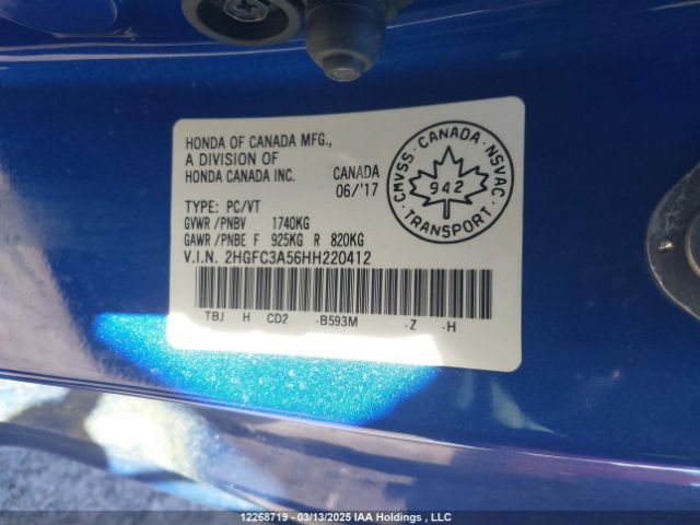 2HGFC3A56HH220412 Honda Civic Si Si