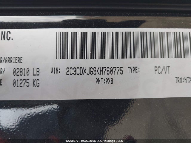 2C3CDXJG9KH760775 Dodge 2019