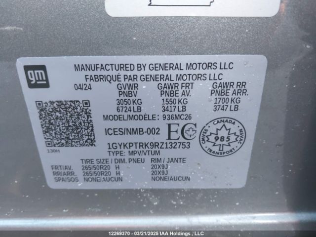 1GYKPTRK9RZ132753 Cadillac Lyriq Sport 1 Rwd