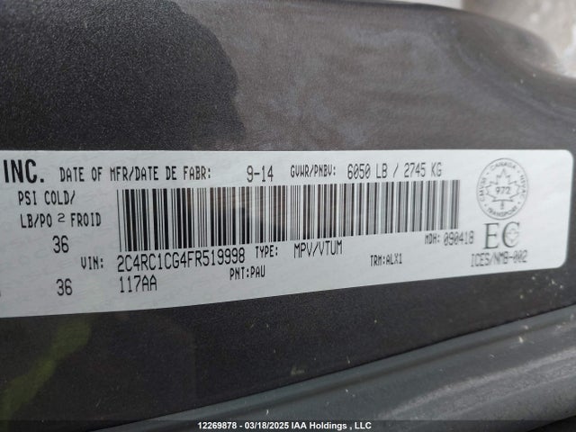 2C4RC1CG4FR519998 Chrysler Town &amp; Country Touring-l