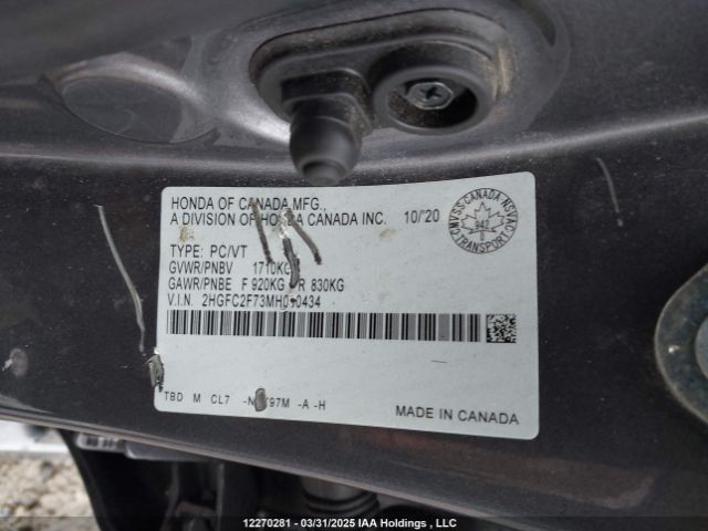 2HGFC2F73MH000434 Honda l15b7