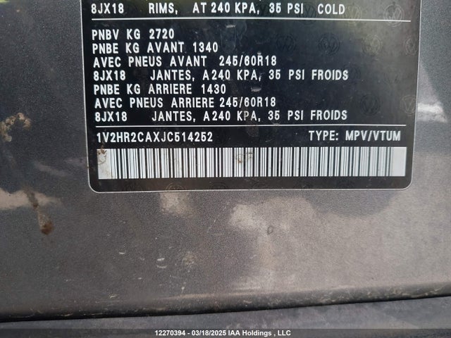 Volkswagen fsi 2018 1V2HR2CAXJC514252 Image 9