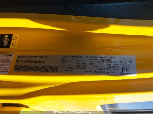 1C4HJXDN0MW526288 Jeep Wrangler