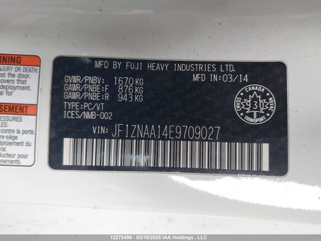 Toyota 2014 2014 JF1ZNAA14E9709027 Image 9
