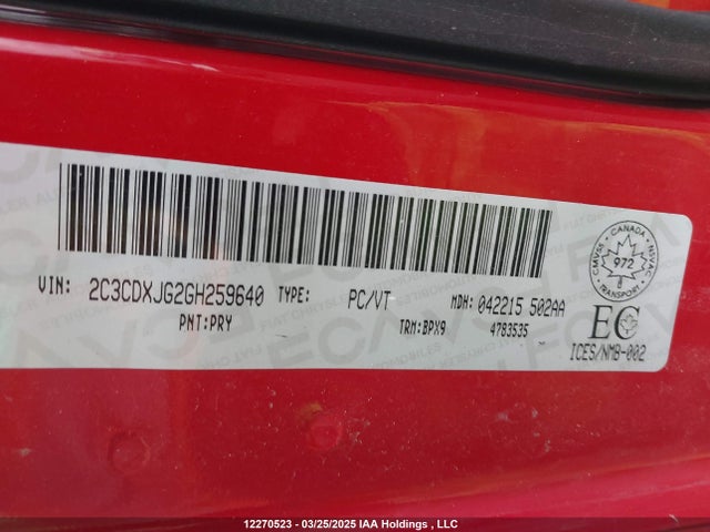 Dodge Charger 2016 2C3CDXJG2GH259640 Image 9
