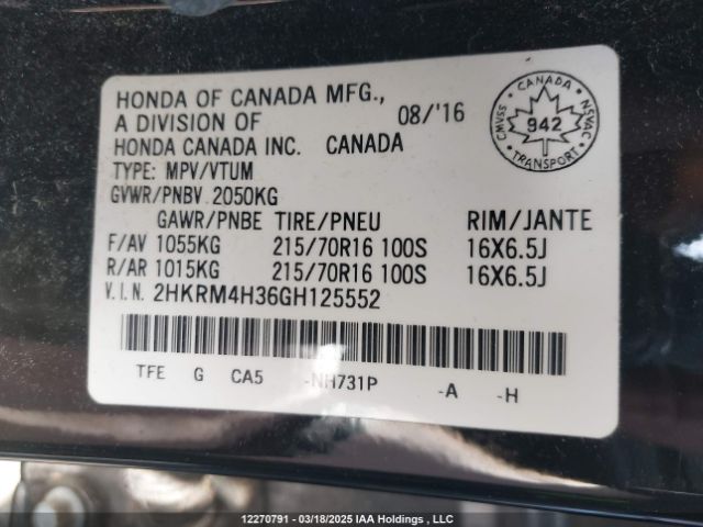 2HKRM4H36GH125552 Honda CR-V LX