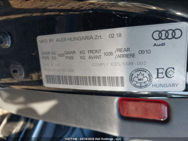 TRUC5AFV5J1011360 Audi TT