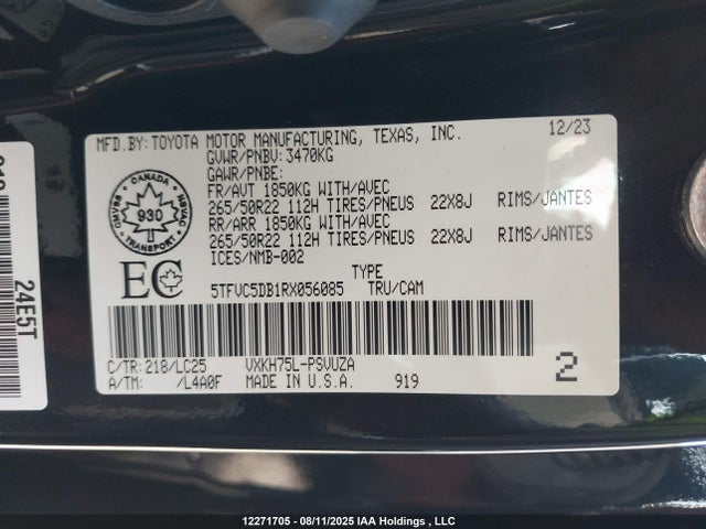 Toyota v35a-fts 2024 5TFVC5DB1RX056085 Image 9