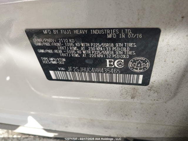 JF2SJHUC4HH435465 Subaru Turbo C0