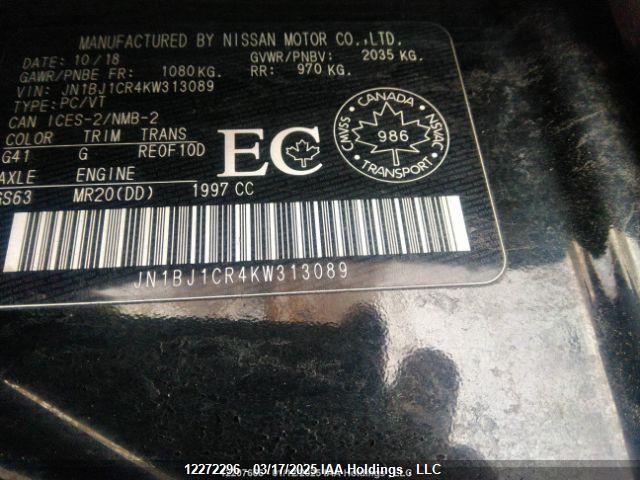 JN1BJ1CR4KW313089 Nissan Qashqai S/sl/sv