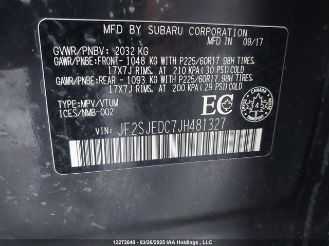 JF2SJEDC7JH481327 Subaru naturally aspirated c5