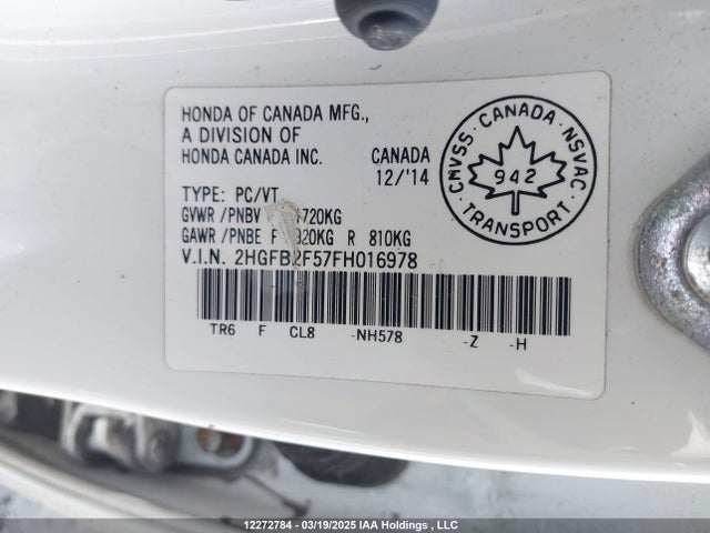 2HGFB2F57FH016978 Honda Civic Lx