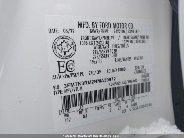 Ford Mustang Mach-E 2022 3FMTK3RM2NMA30972 Image 9