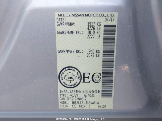 1N4AL3AP4HN355606 Nissan 2017