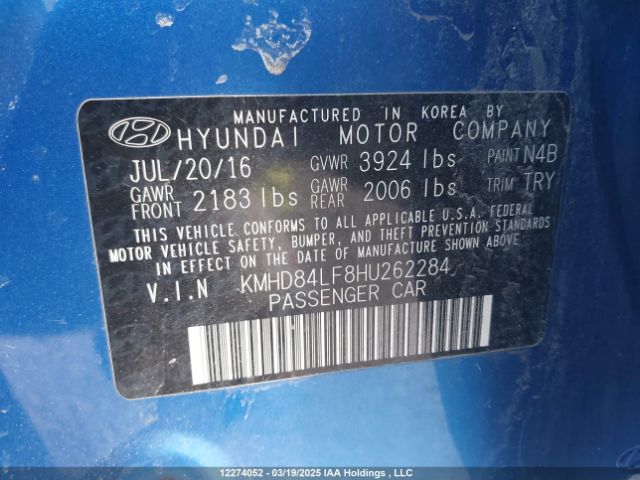 KMHD84LF8HU262284 Hyundai Elantra Se/value/limited