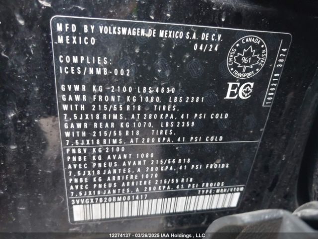 3VVGX7B20RM081417 Volkswagen Taos