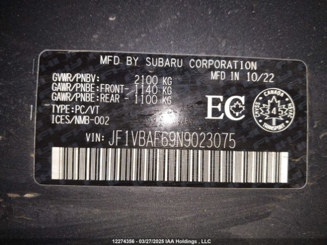 JF1VBAF69N9023075 Subaru dib