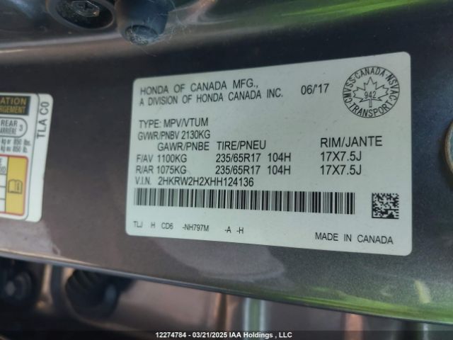 2HKRW2H2XHH124136 Honda l15be
