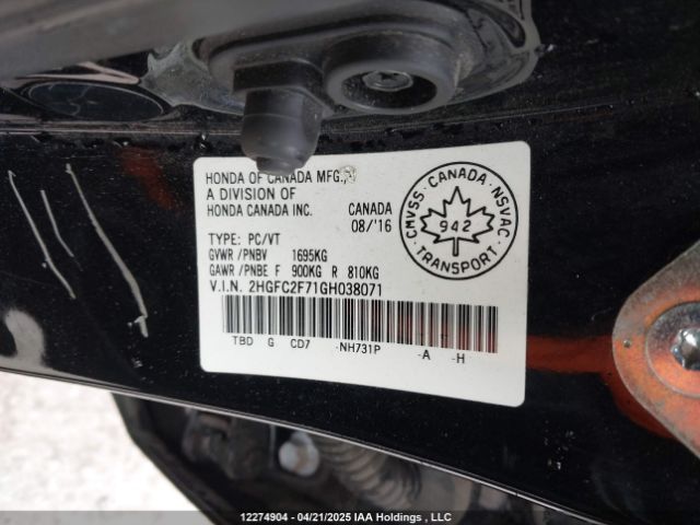 2HGFC2F71GH038071 Honda Civic