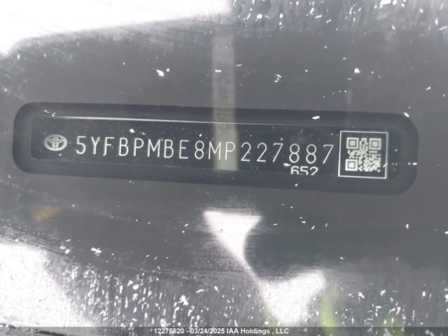 5YFBPMBE8MP227887 Toyota Corolla