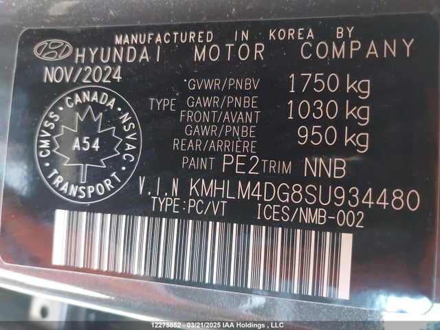 KMHLM4DG8SU934480 Hyundai mpi nu pe