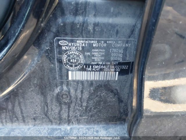 KMHD84LF1HU321322 Hyundai Elantra Se/value/limited