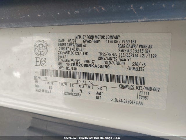 1FTBR2C88RKA50559 Ford Transit T-250