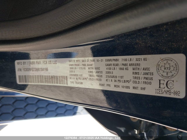 RAM 1500 2022 1C6SRFST3NN184196 Image 9