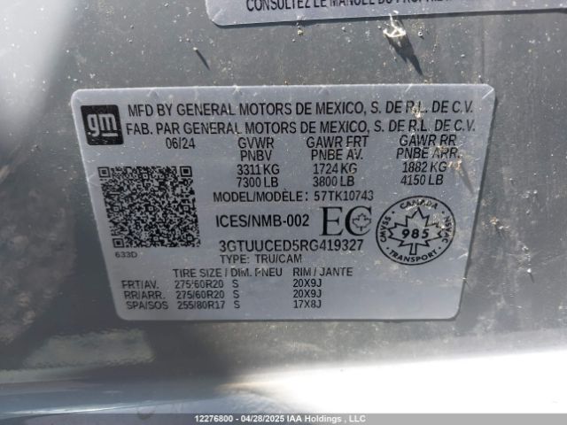 3GTUUCED5RG419327 GMC l84