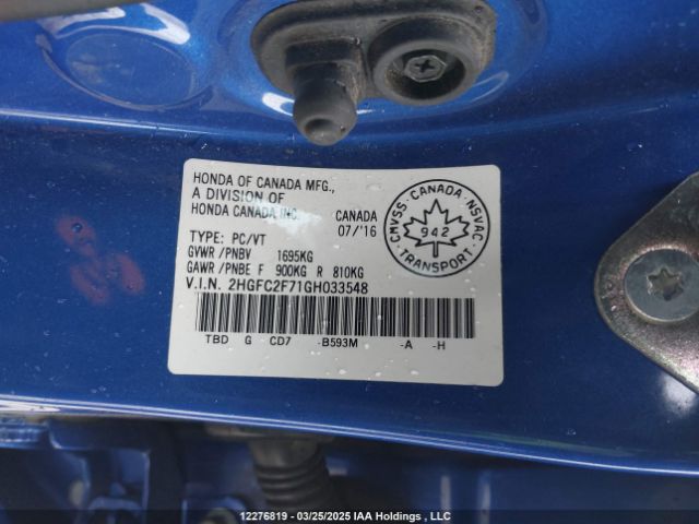 2HGFC2F71GH033548 Honda CIVIC EX