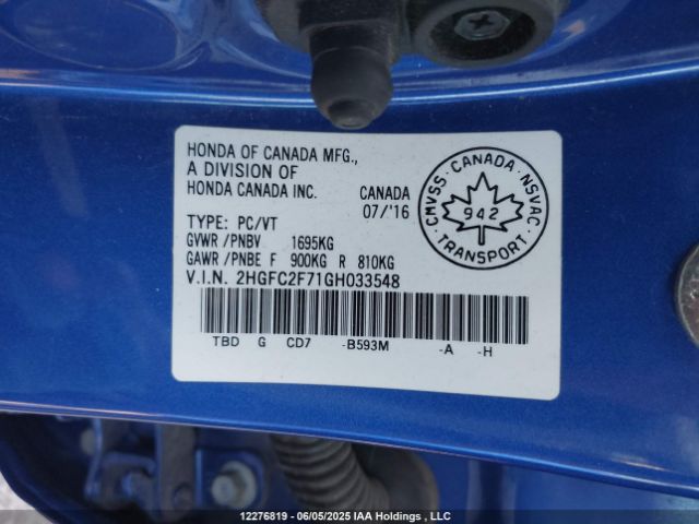 2HGFC2F71GH033548 Honda CIVIC EX