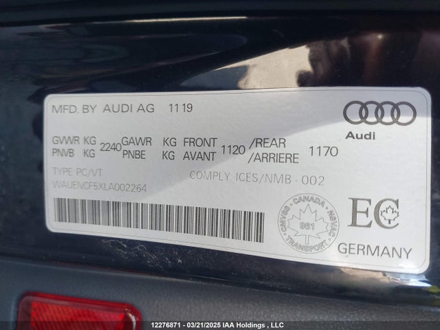 WAUENCF5XLA002264 Audi A5