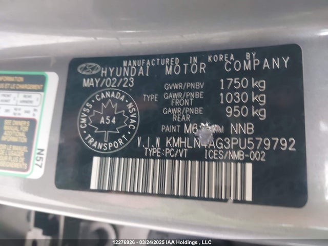 Hyundai mpi nu pe 2023 KMHLN4AG3PU579792 Image 9