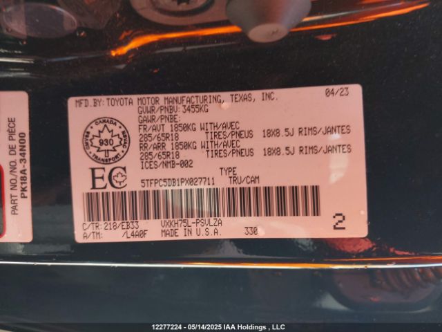 5TFPC5DB1PX027711 Toyota v35a-fts, 1tm