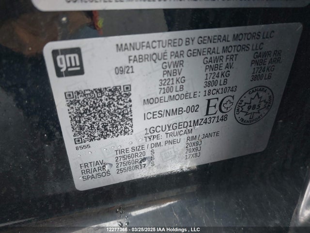 1GCUYGED1MZ437148 Chevrolet Silverado 1500 Ltz