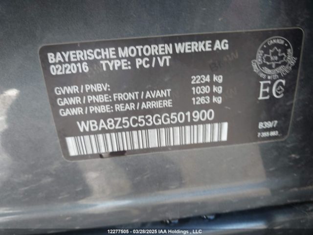 WBA8Z5C53GG501900 BMW 328 Xigt Sulev