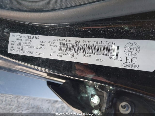 RAM 1500 2020 1C6SRFLT1LN187030 Image 9