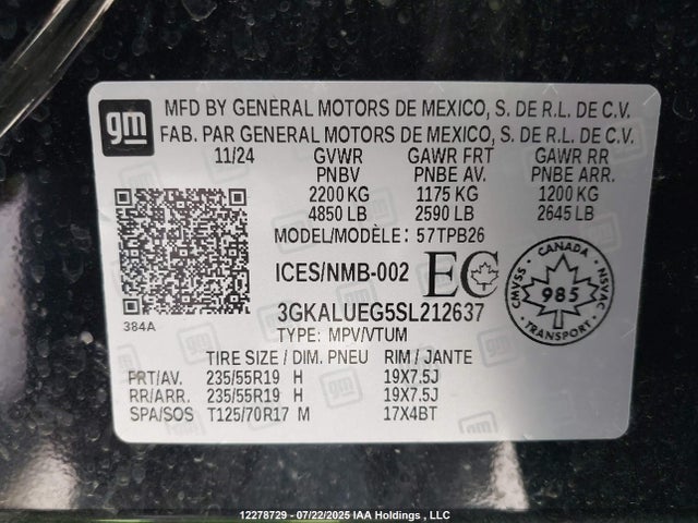 3GKALUEG5SL212637 GMC lsd