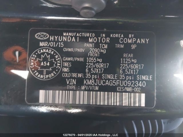 KM8JUCAG5FU092340 Hyundai dohc gdi theta ii