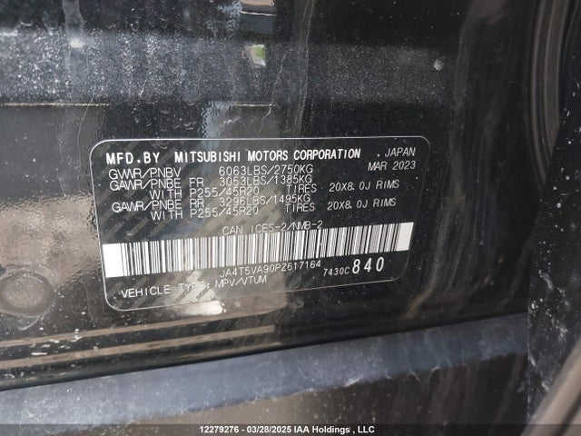 JA4T5VA90PZ617164 Mitsubishi s91-ya1