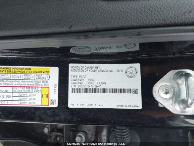 2HGFE2F34PH109447 Honda k20c2