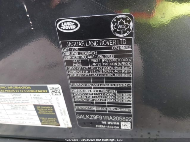 SALKZ9F91RA205822 Land Rover nc11-p8s