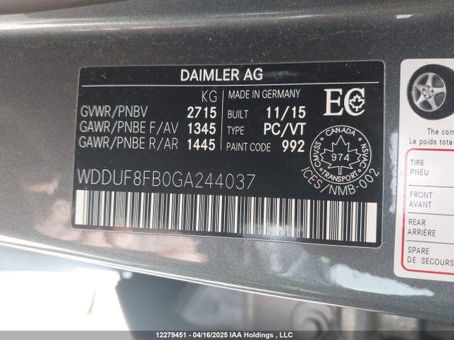 WDDUF8FB0GA244037 Mercedes-Benz S 550 4matic